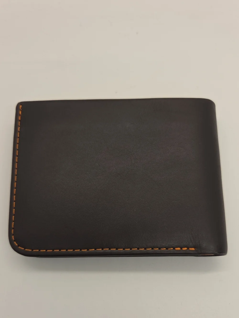 Bellroy Hide & Seek Bifold Leather Wallet with Orange Stitching Java Colorway